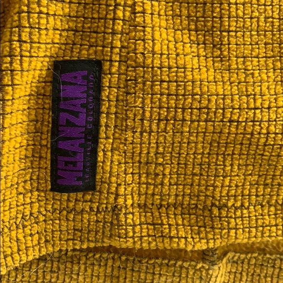 Mustard yellow Melanzana micro grid hoodie - Picture 3 of 4